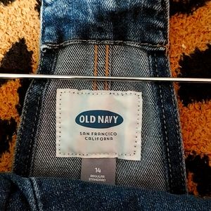 Old Navy blue jean overalls